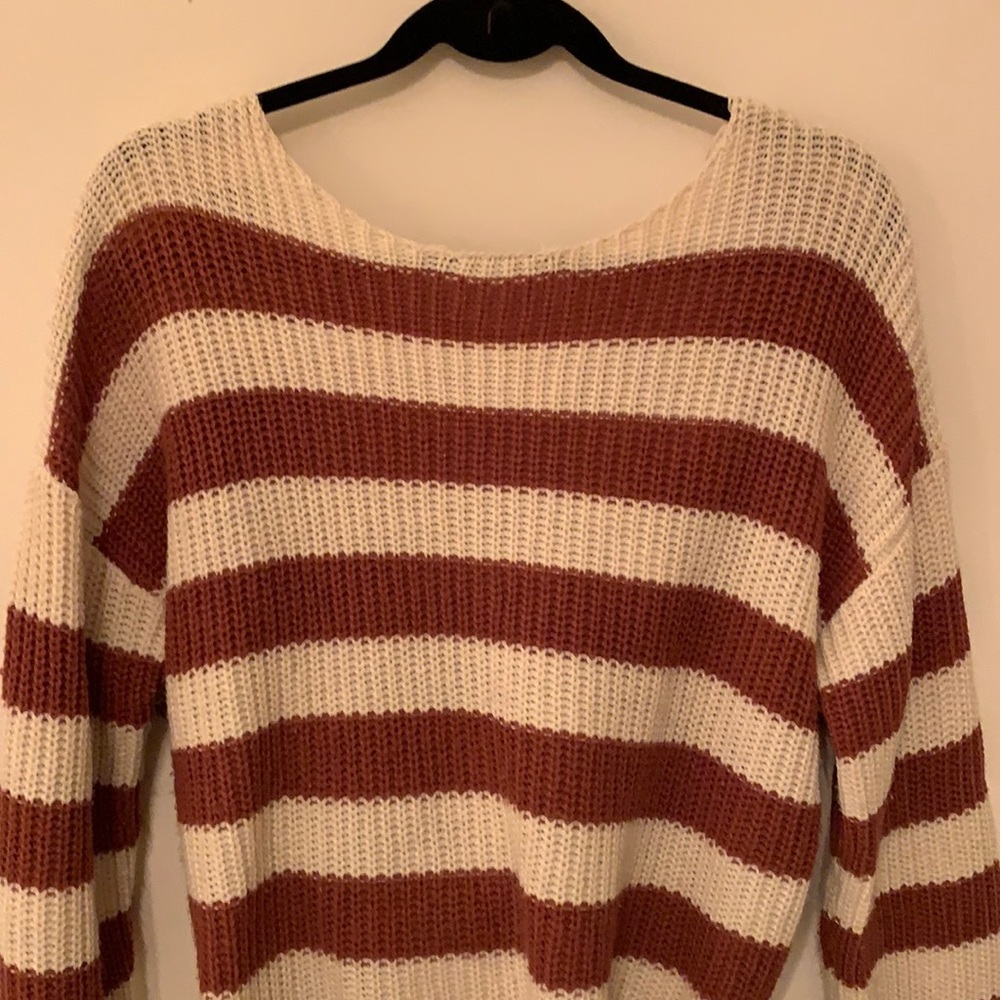 Rust Striped Knitted Sweater